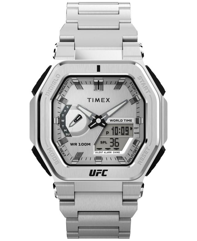 Timex Ufc Mens Colossus Analog-Digital Silver-Tone Stainless Steel Watch, 45mm Product Image