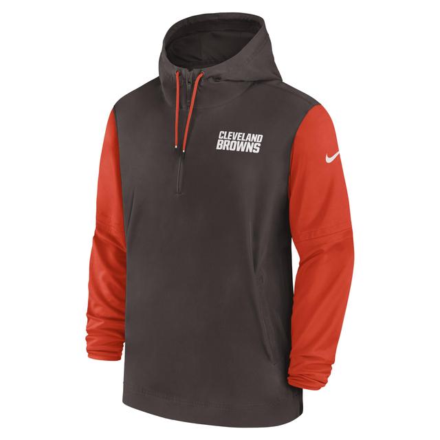 Cleveland Browns Sideline Pre-Game Player Nike Men's NFL 1/2-Zip Hooded Jacket Product Image