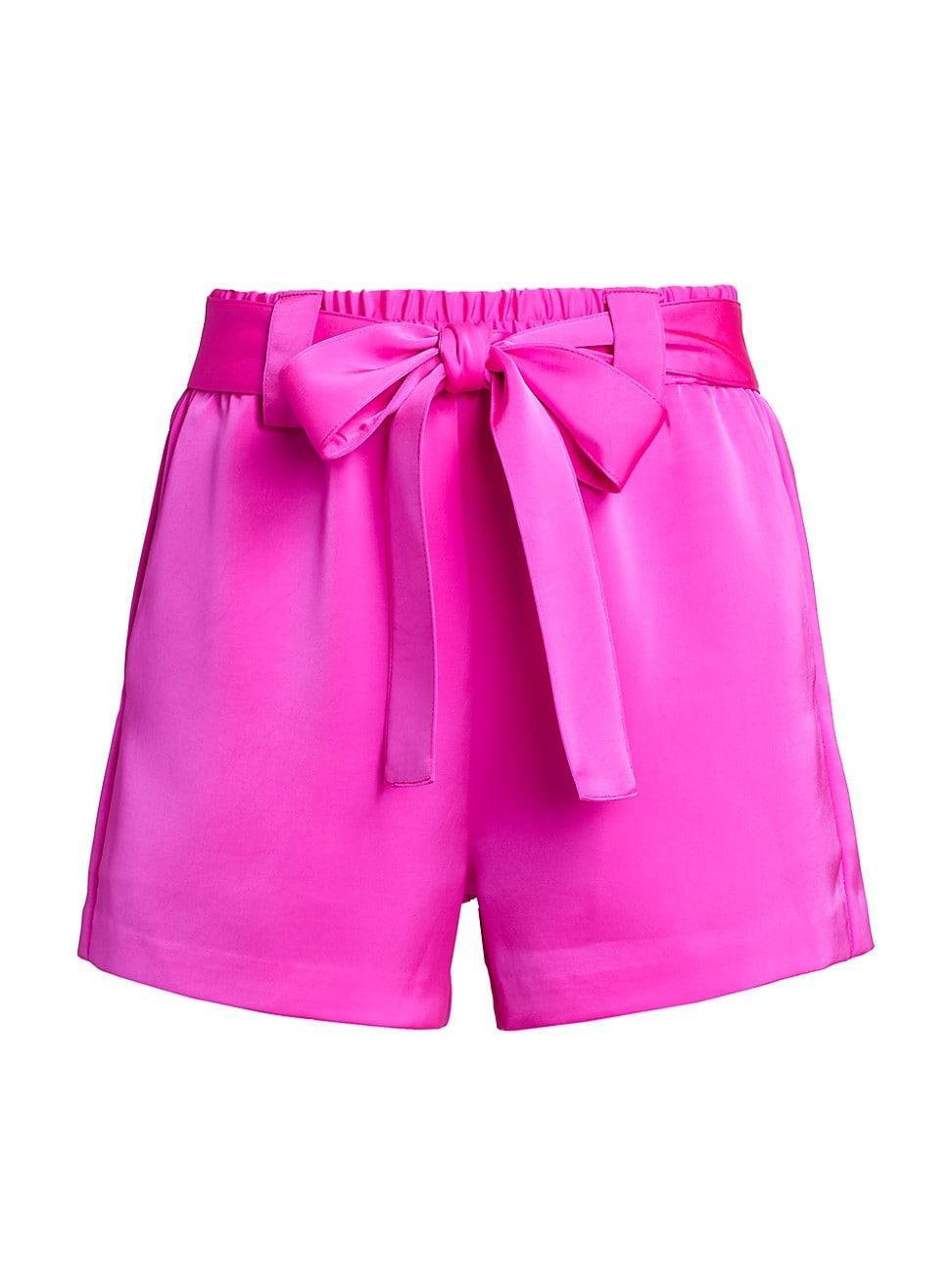 Womens Marina Belted Satin Shorts Product Image