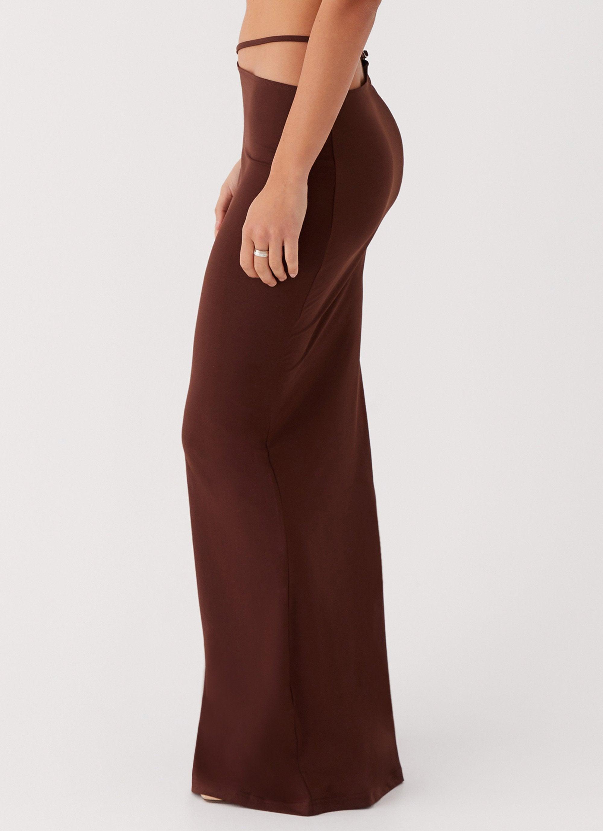 Like You Do Low Rise Maxi Skirt - Chocolate Product Image