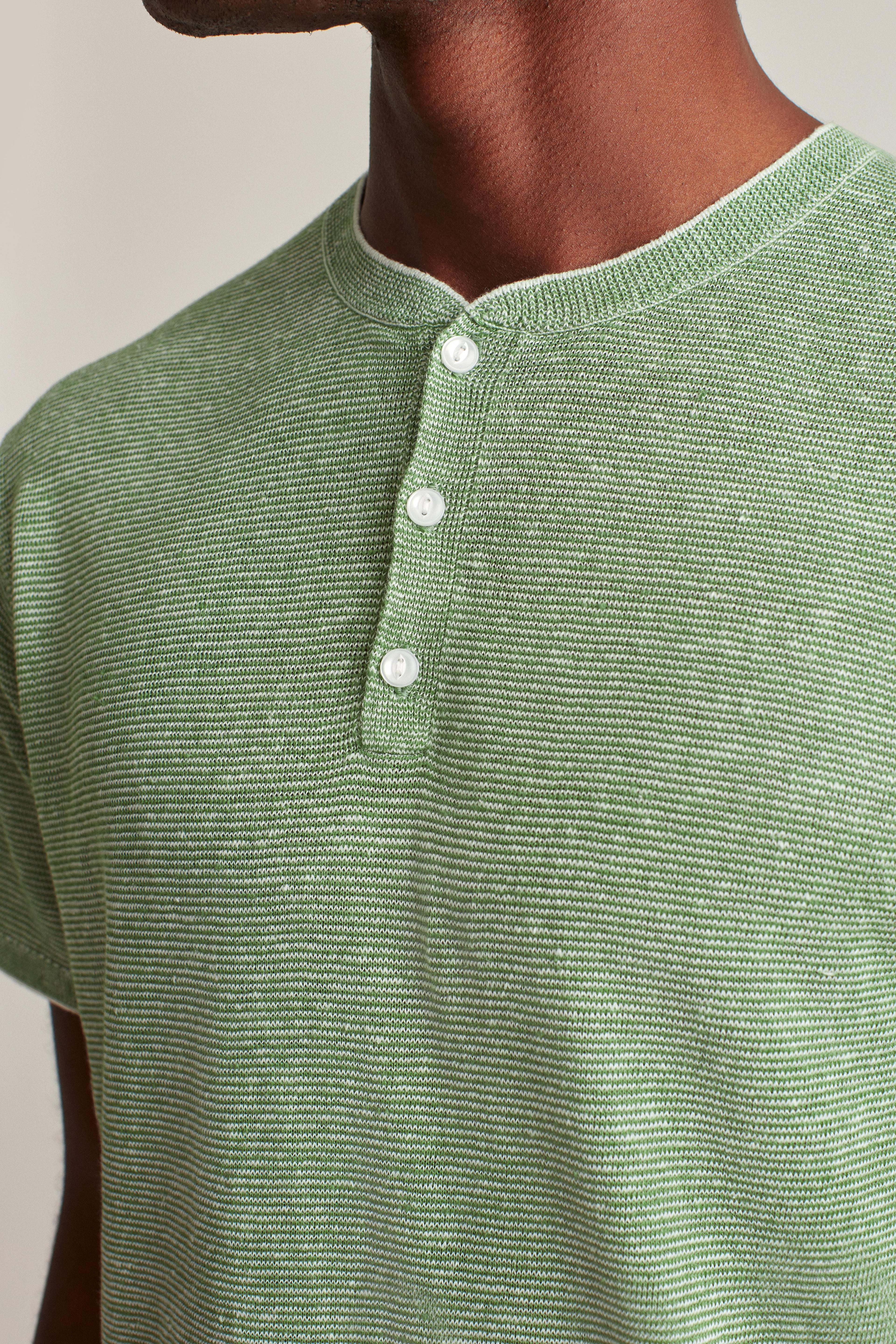 Short Sleeve Linen Henley Product Image