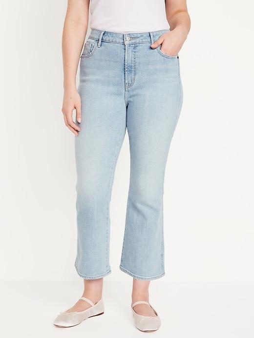 High-Waisted Vintage Crop Flare Jeans Product Image