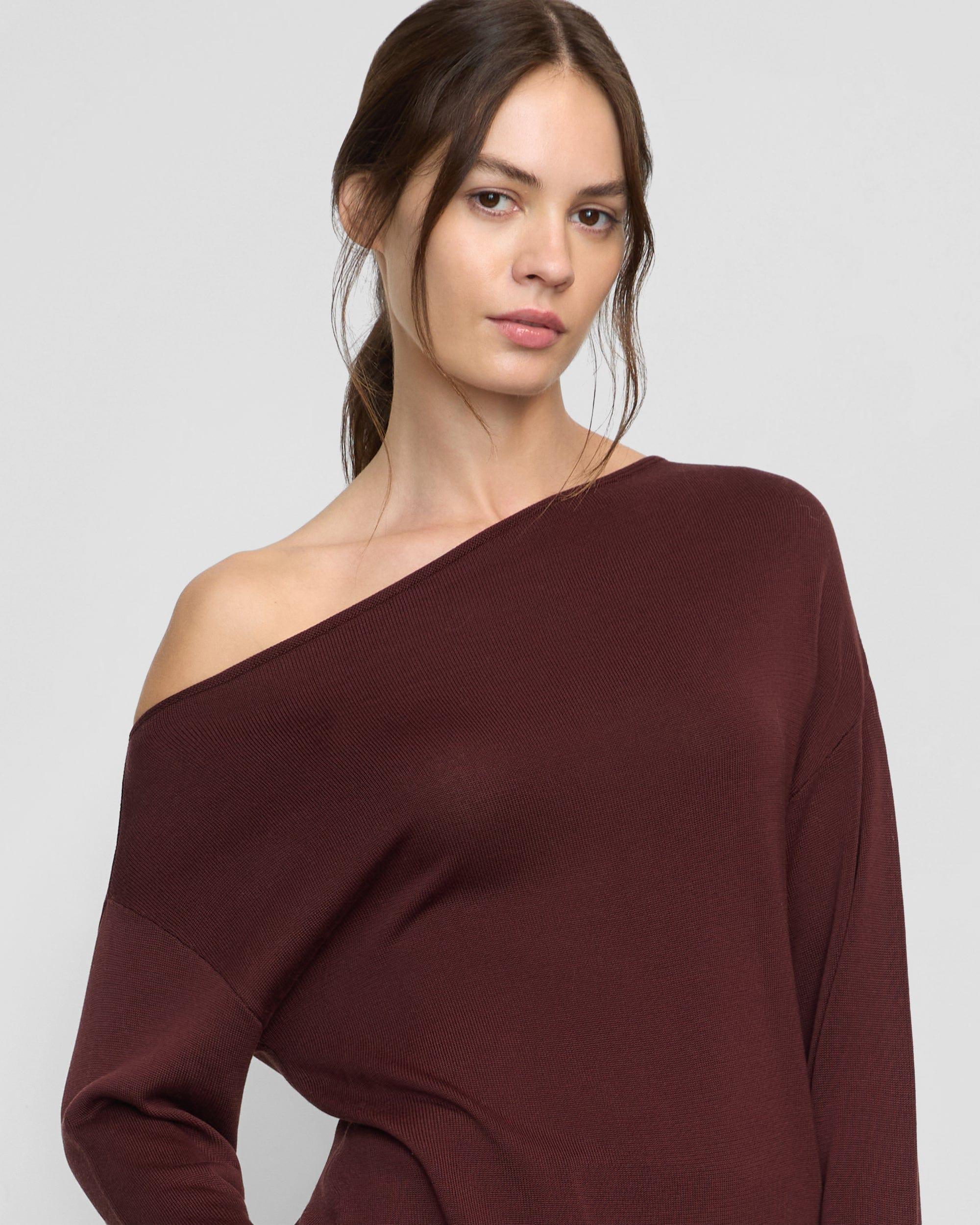 Hachi Tencel-Wool Off-Shoulder Sweater Product Image