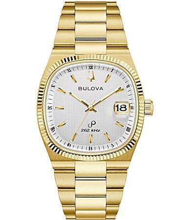 Bulova Mens Super Seville Gold-Tone Stainless Steel Bracelet Watch 38mm Product Image