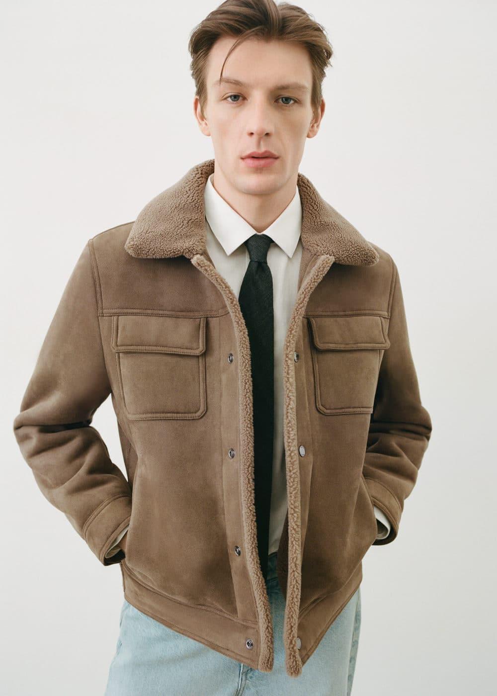 Mango Mens Shearling-Lined Jacket Product Image