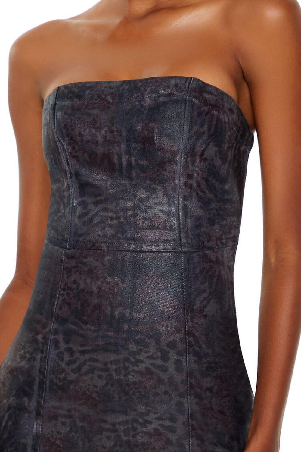 Leopard Denim Tube Mini Dress | Forever 21 Product Image