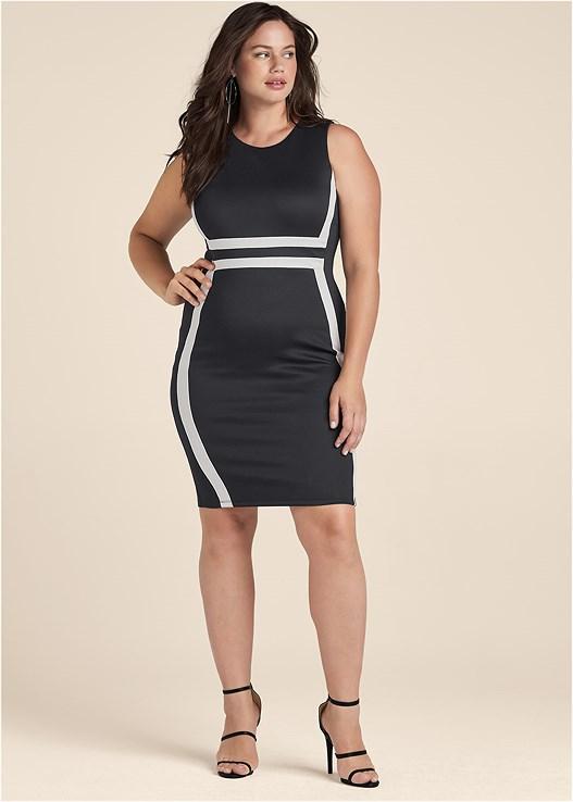 Venus Womens Special Occasion Dresses BKWH - Black & White Bodycon Dress - Women & Plus Product Image