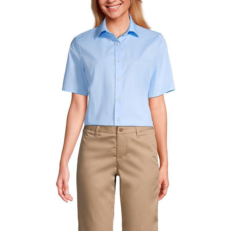 Lands End Womens School Uniform No Gape Short Sleeve Stretch Shirt Product Image