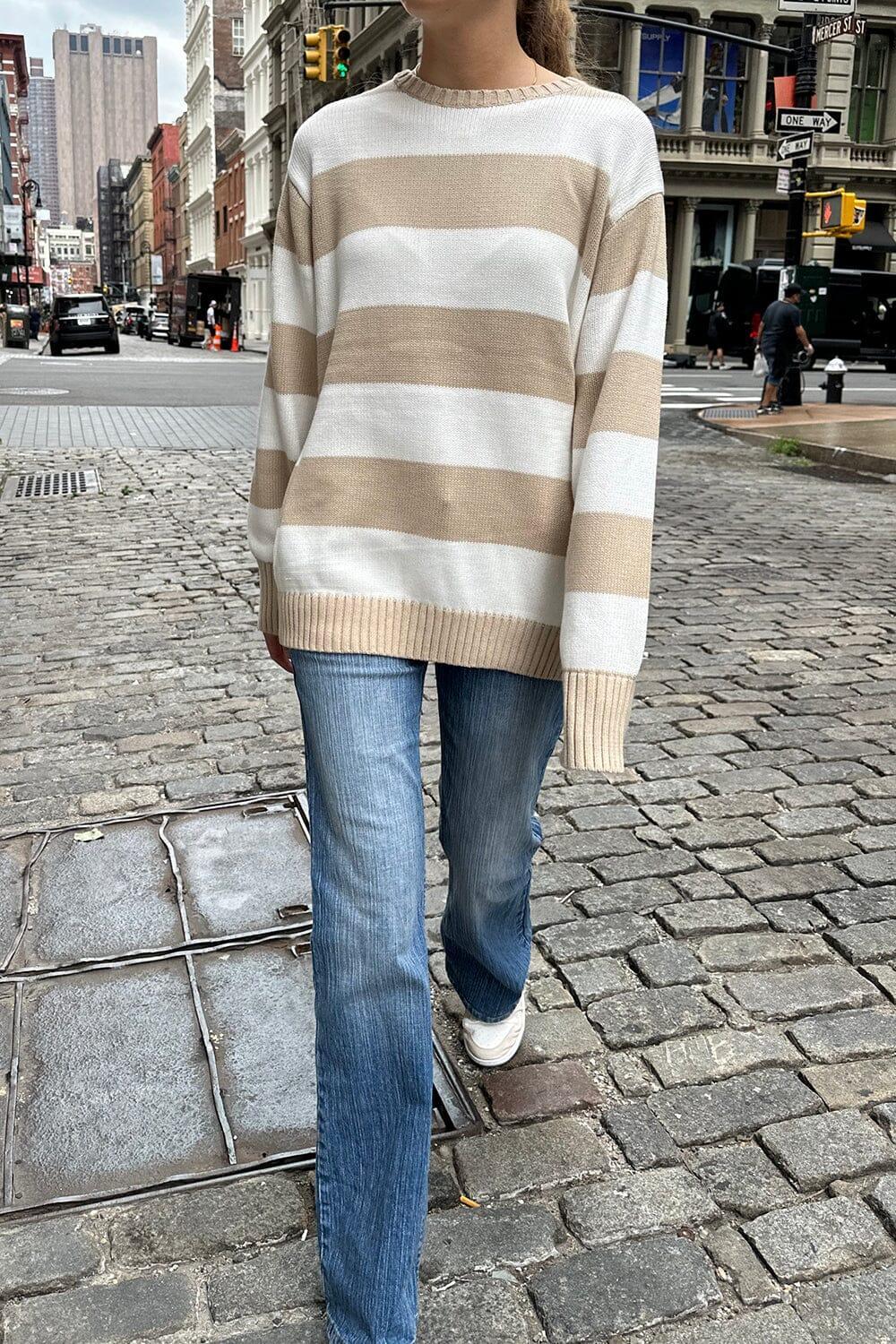 Brianna Cotton Thick Stripe Sweater Product Image