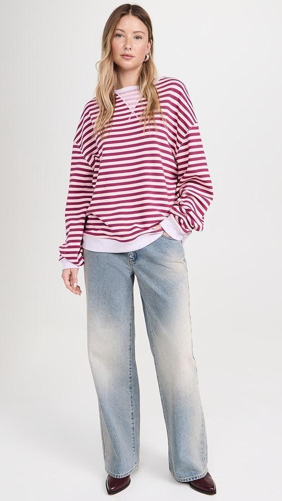 Free People Classic Striped Crew Sweatshirt | Shopbop Product Image