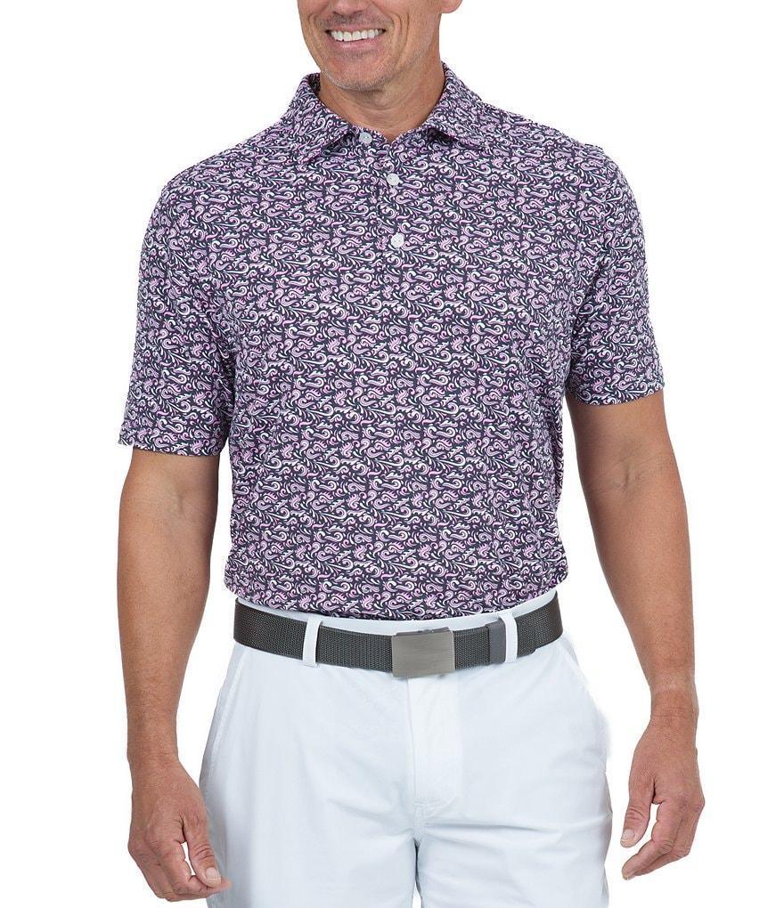 IBKUL Splash Print Short Sleeve Polo Shirt Product Image