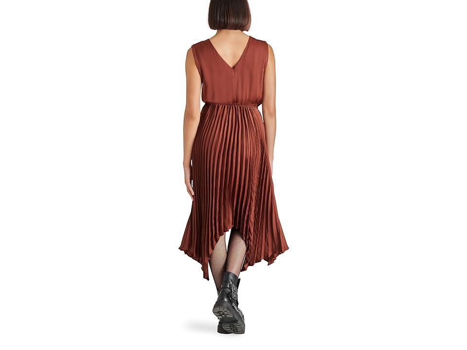 Steve Madden Donna Pleated Handkerchief Hem Satin Dress Product Image