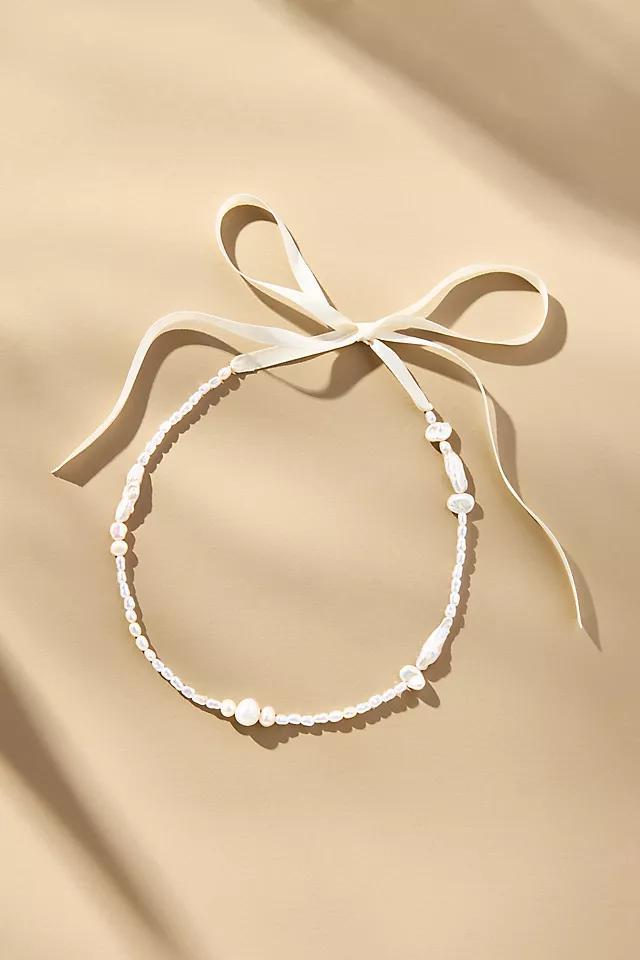 Pearl Icon Ribbon Necklace Product Image