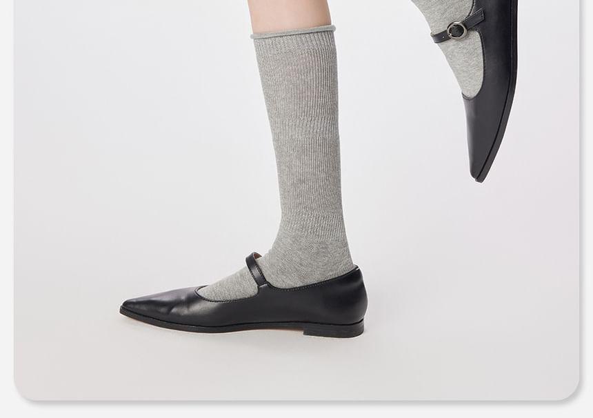 Plain Ribbed Tall Socks Product Image