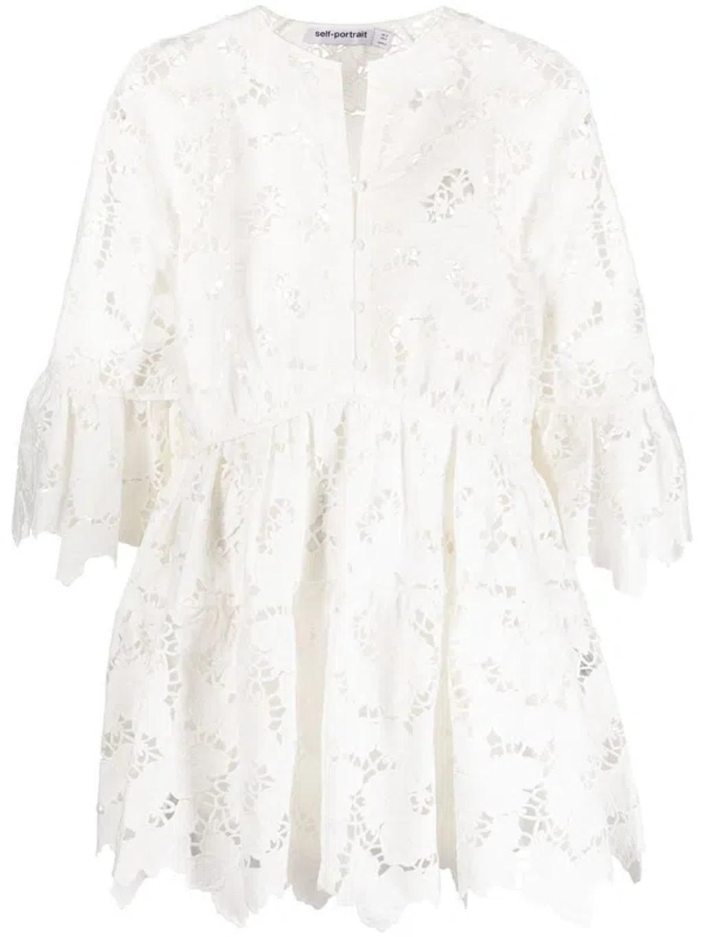 Flared Lace Minidress In White product image