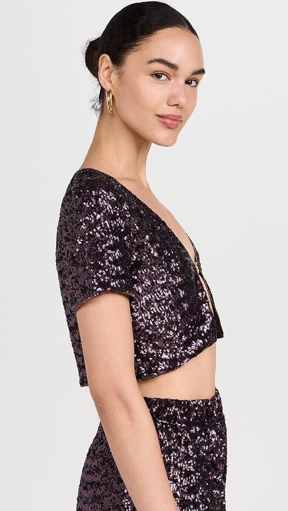 Oseree Paillettes Crop Shirt | Shopbop Product Image