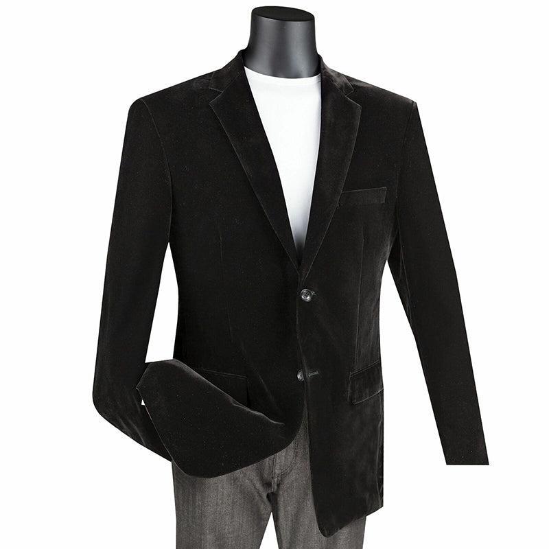 Velvet Regular Fit Fashion Jacket in Black Product Image