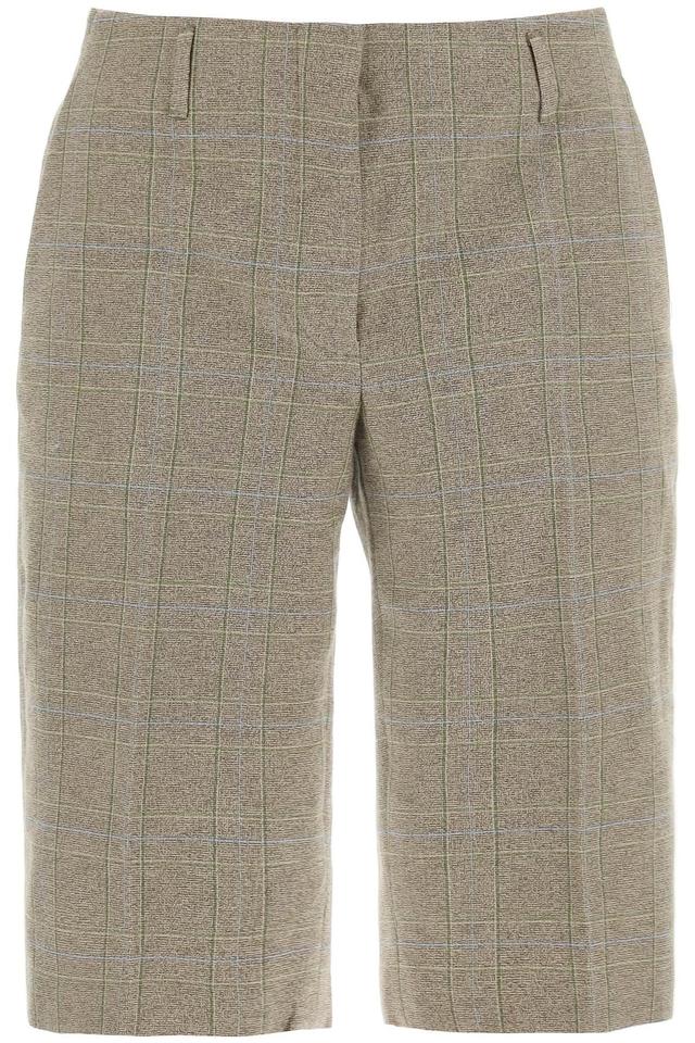 DRIES VAN NOTEN "plaid Cotton Blend Bermuda Shorts In In Gray Product Image