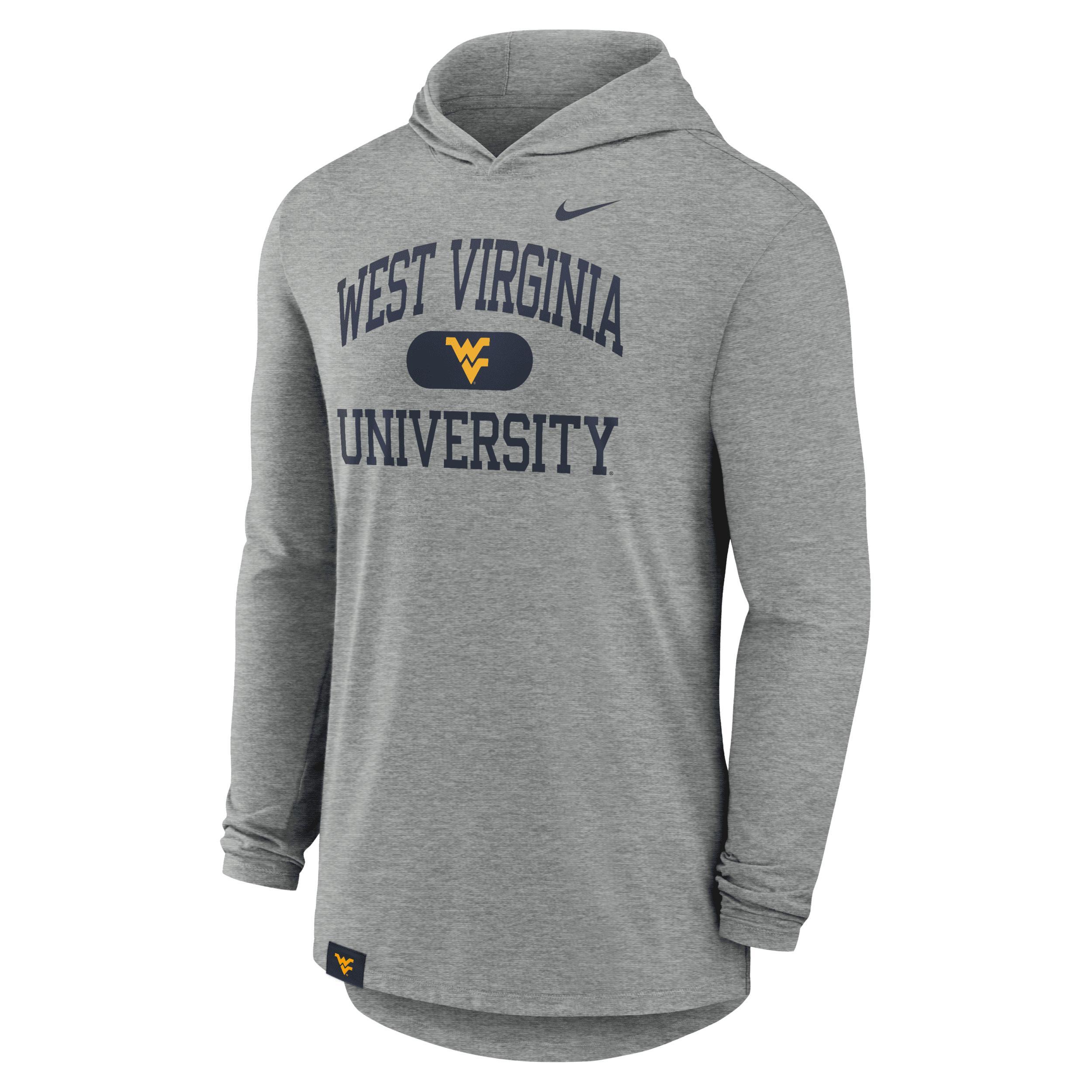 West Virginia Mountaineers Blitz Nike Mens Dri-FIT College Long-Sleeve Hooded T-Shirt Product Image