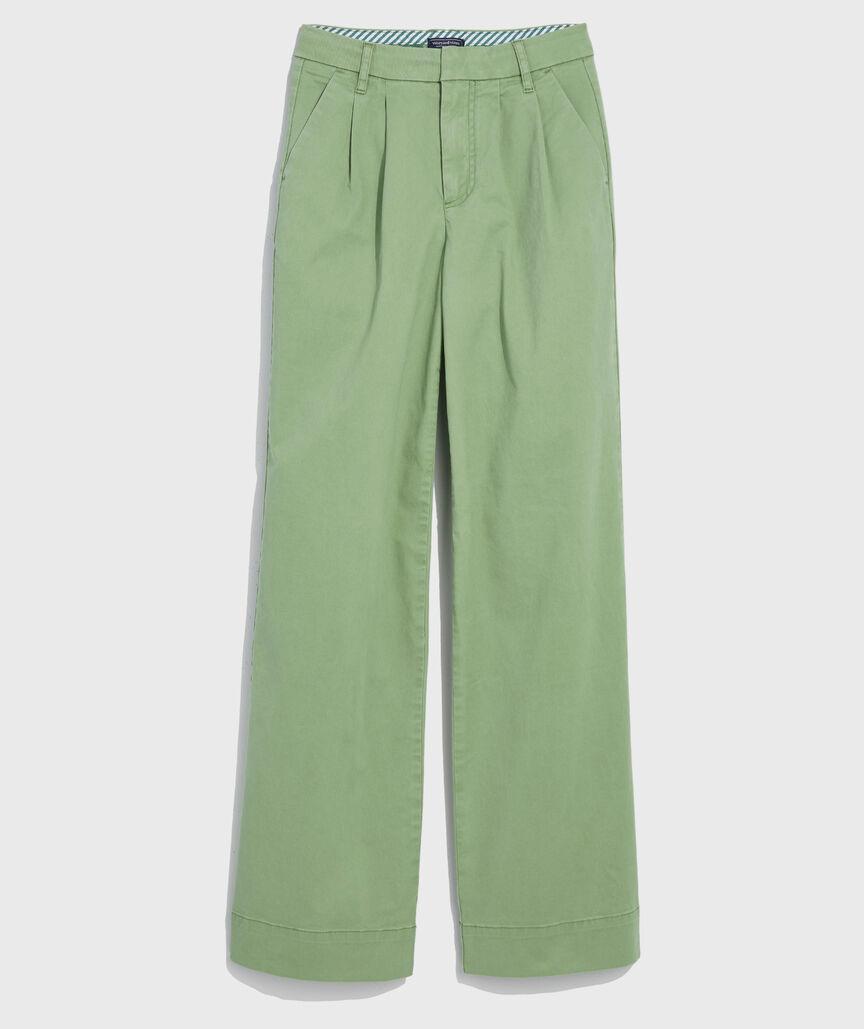 Pleated Wide Leg Chinos Product Image