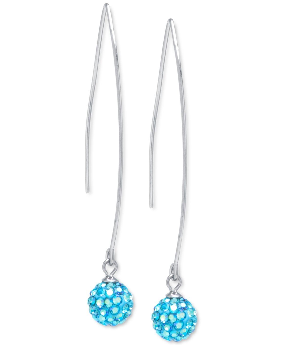 Silver Treasures Crystal Sterling Silver Drop Earrings, One Size Product Image