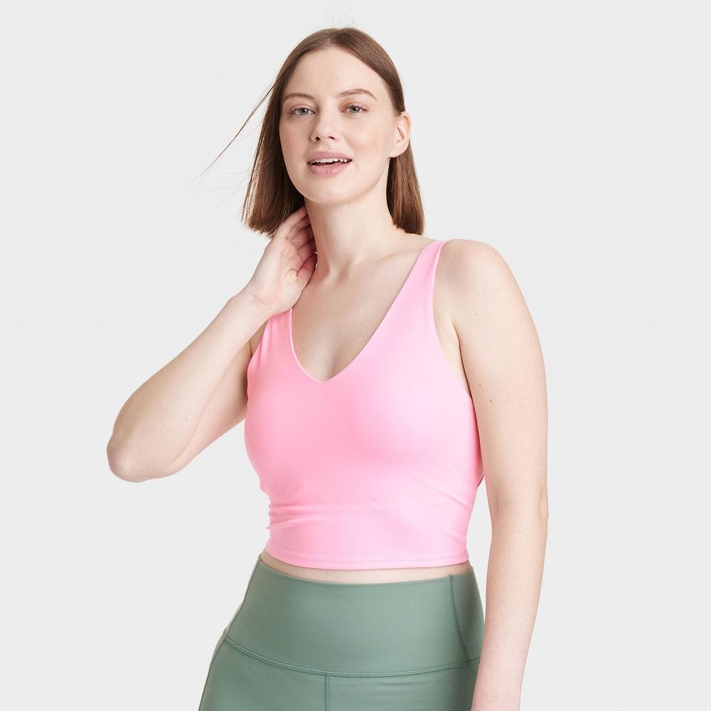 Womens Flex Light Support V-Neck Crop Sports Bra - All In Motion XXS Product Image