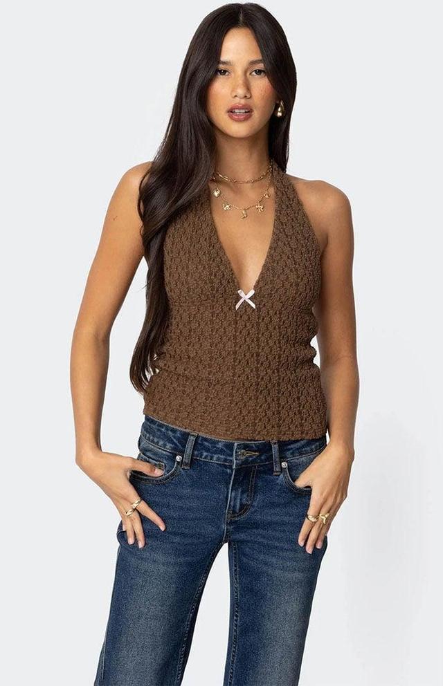 Edikted Women's Willow Textured Halter Top Product Image