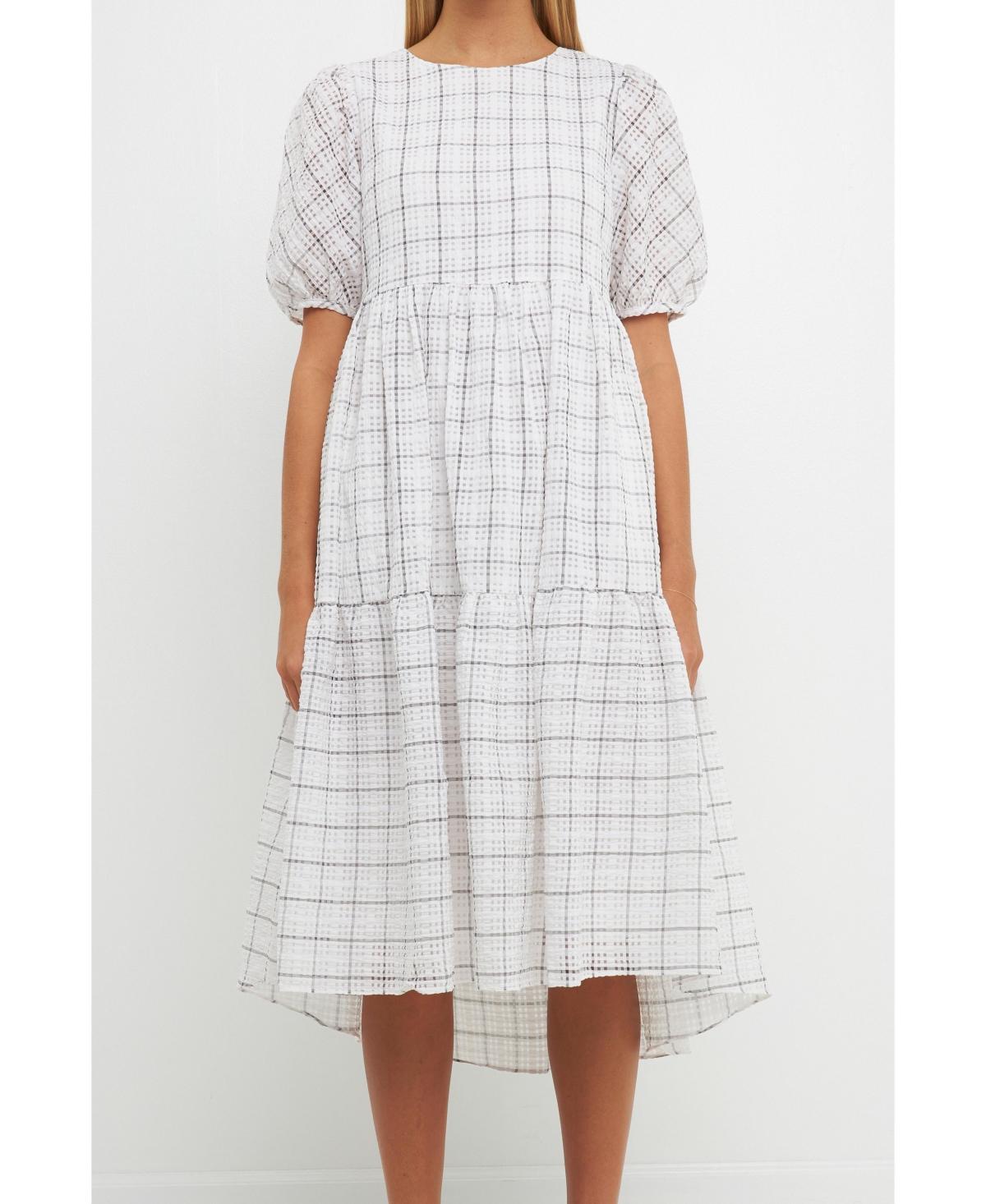 English Factory Womens Plaid Midi Dress Product Image