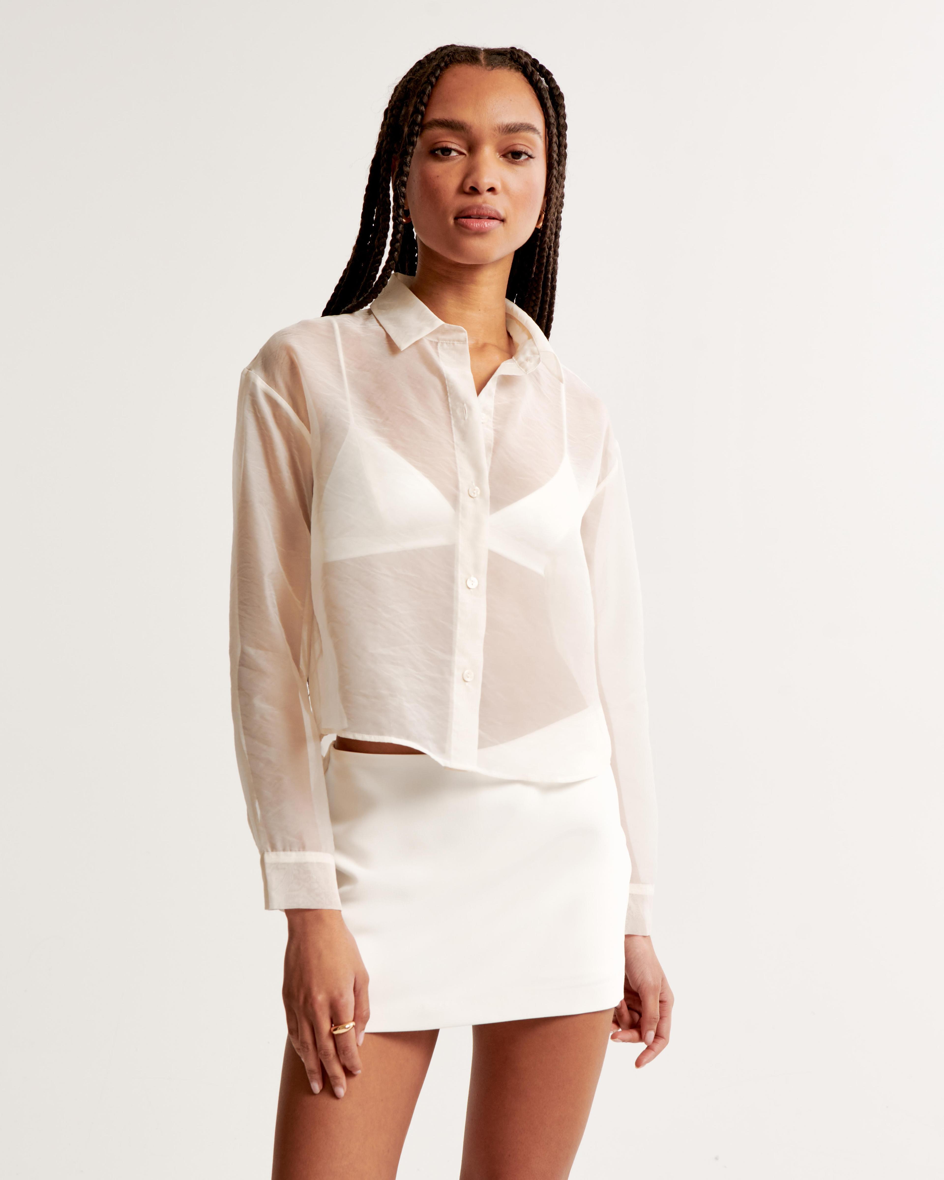 Long-Sleeve Sheer Shirt Product Image