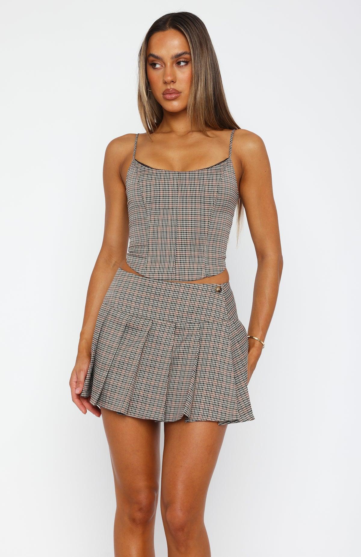 So Simple Bustier Brown Plaid Product Image