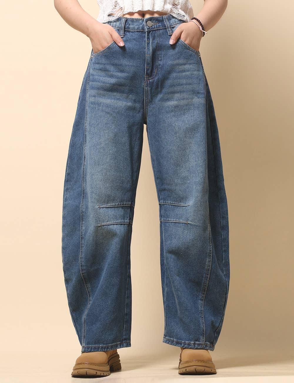 Mid Rise Barrel Jeans Product Image