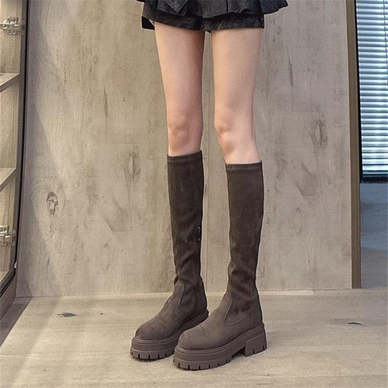 Faux Leather Platform Tall Boots product image