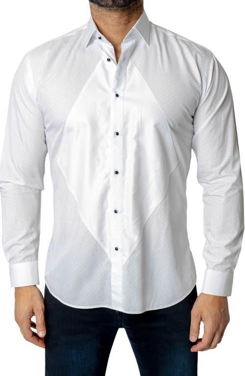 Maceoo Fibonacci Regular Fit Dot Print Cotton Button-Up Shirt Product Image