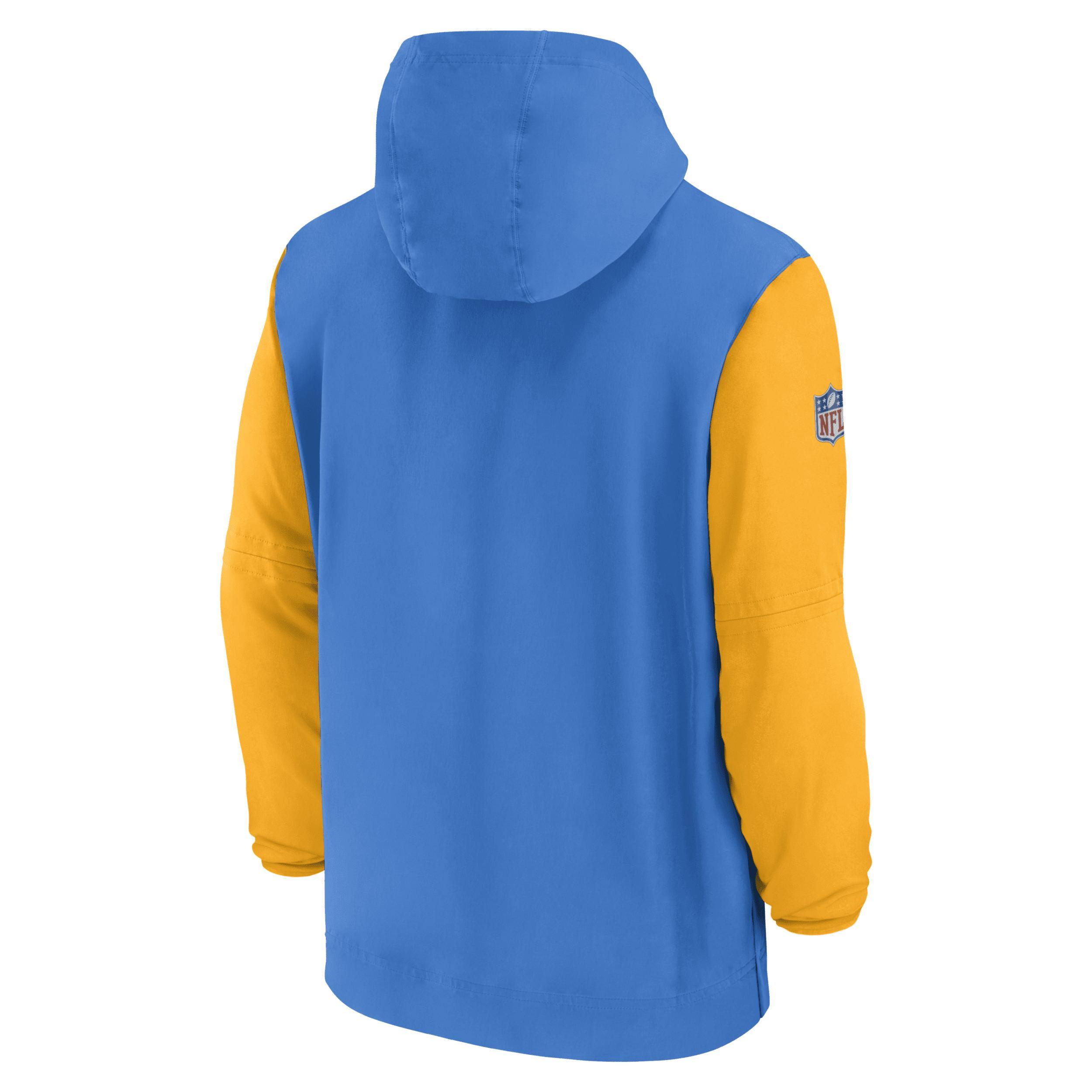 Los Angeles Chargers Sideline Pre-Game Player Nike Men's NFL 1/2-Zip Hooded Jacket Product Image