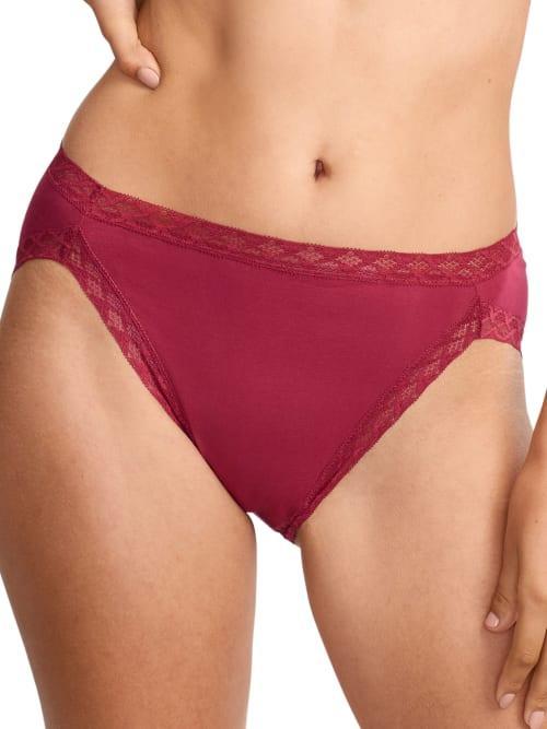 Natori Bliss Lace-Trim Cotton French-Cut Brief Underwear 152058 Product Image