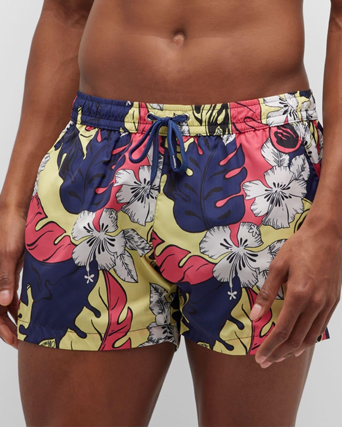 Mens Hibiscus Leaf Swim Shorts Product Image