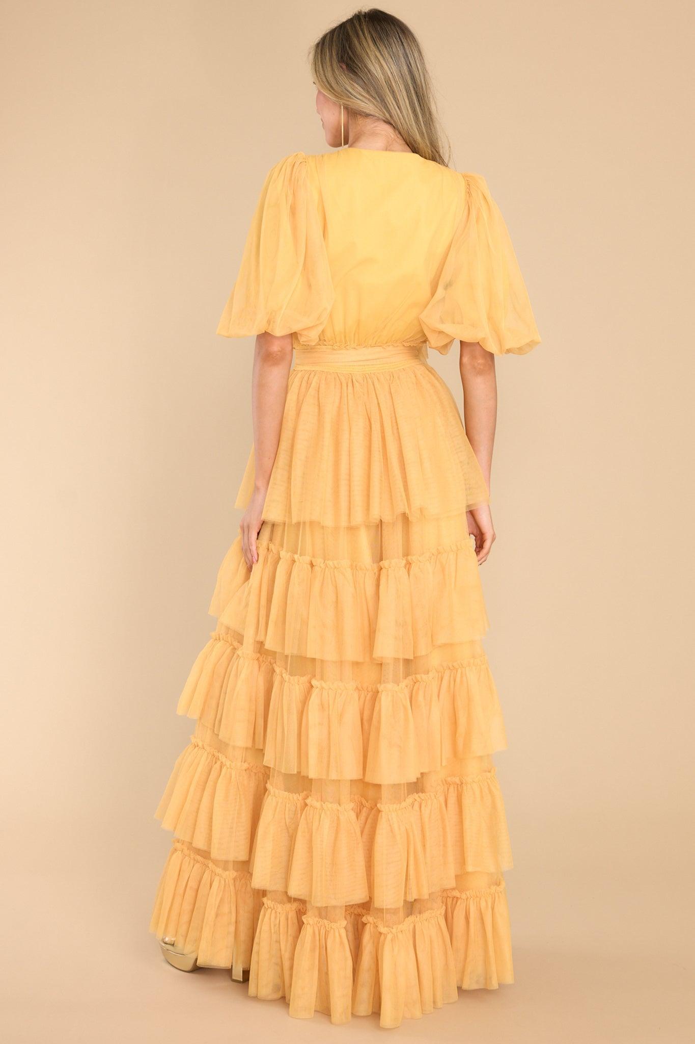 Aura A Beautiful Feeling Yellow Maxi Dress Product Image