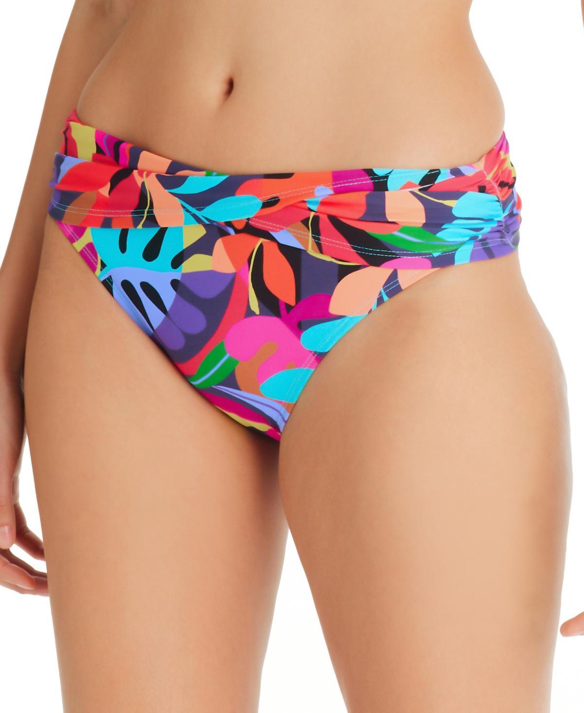 Bleu Rod Beattie Bold Rush Floral Printed Twist Front Sarong Hipster Swim Bottom Product Image