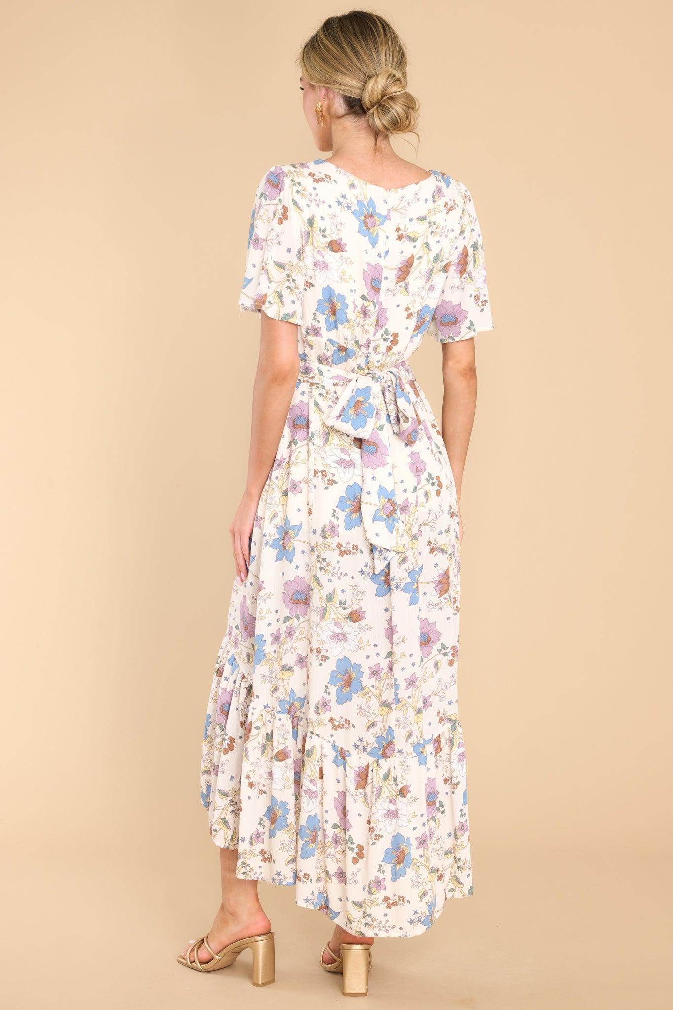 Make An Impact Ivory Floral Midi Dress Product Image