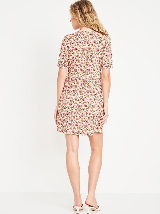 Button-Down Crepe Mini Dress Product Image