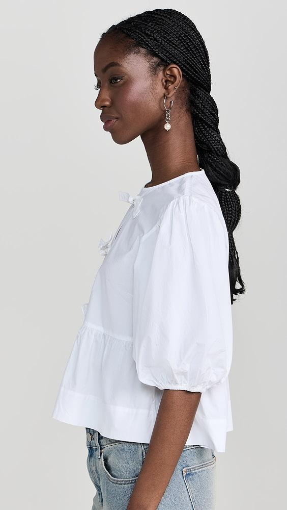 GANNI Cotton Poplin Peplum Blouse | Shopbop Product Image