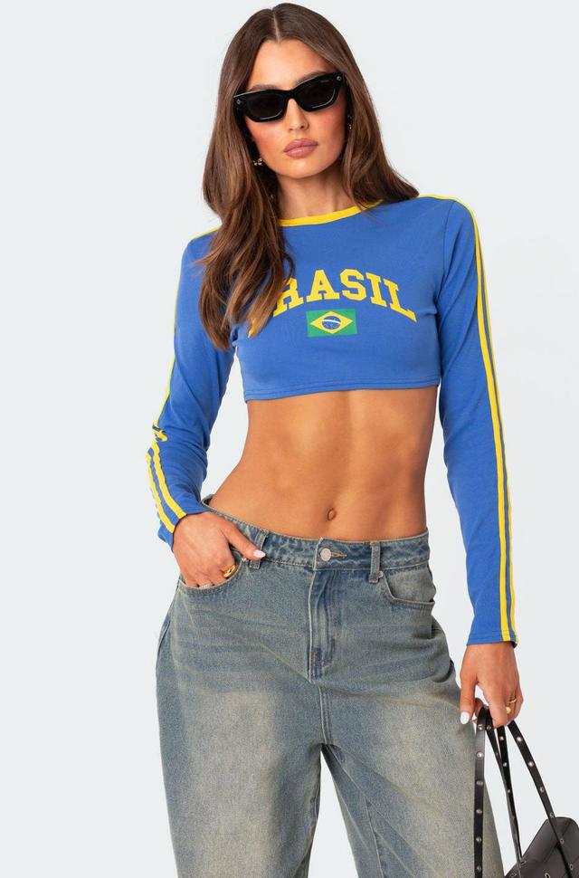 Brasil Long Sleeved Crop Top Product Image