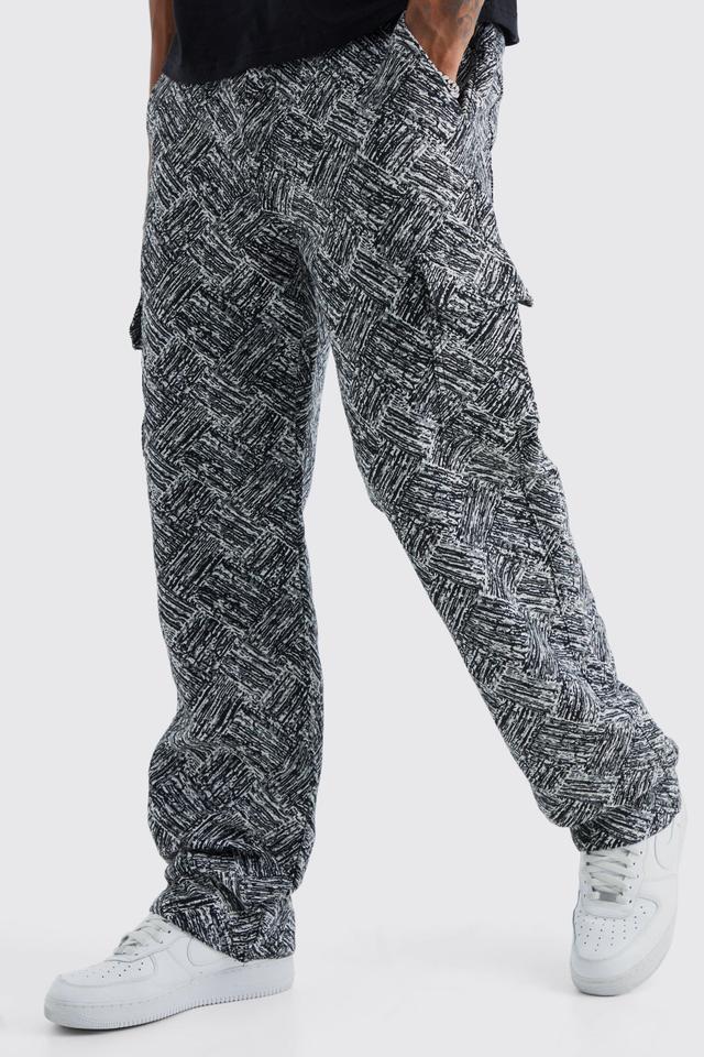 Tall Relaxed Fit Tapestry Cargo Pants | boohooMAN USA Product Image