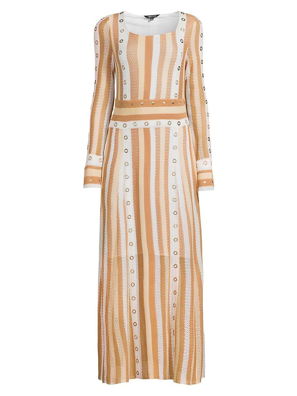 Womens Striped Grommet Maxi Dress Product Image