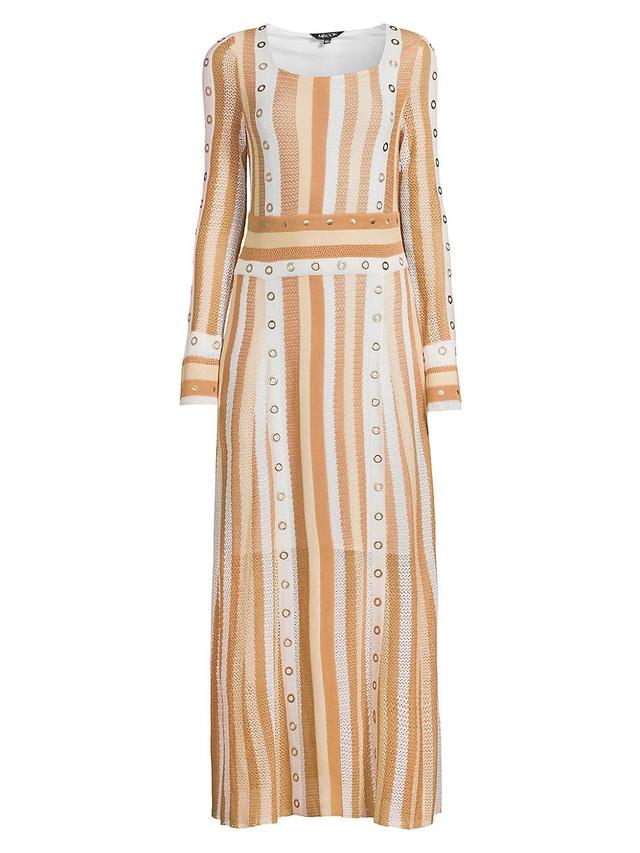 Womens Striped Grommet Maxi Dress Product Image