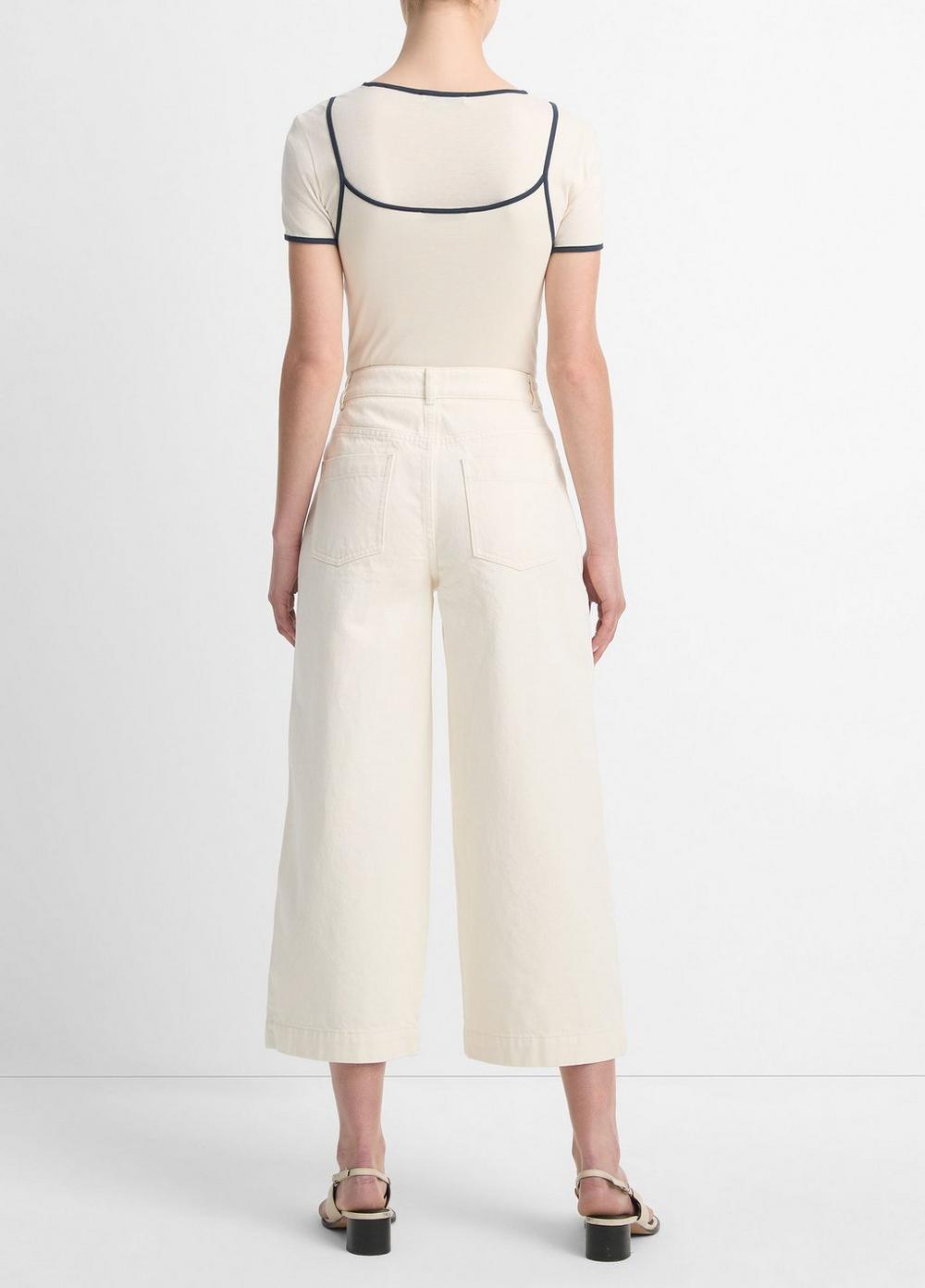 Cotton Mid-Rise Utility Wide Crop Pant Product Image