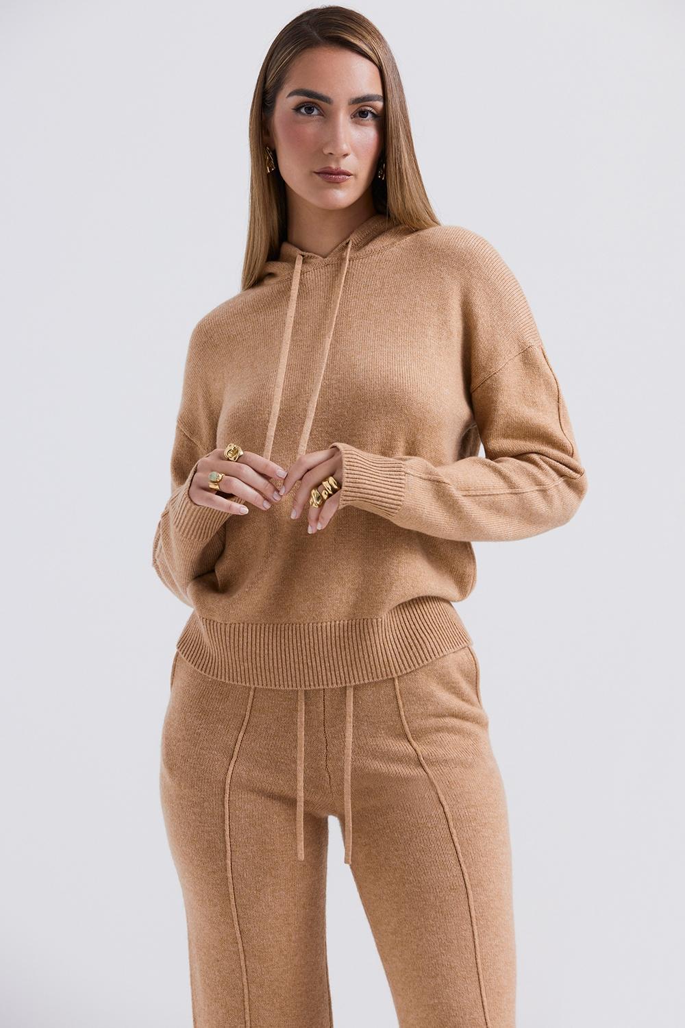 Jionni Camel Cashmere Blend Hoodie - SALE Product Image