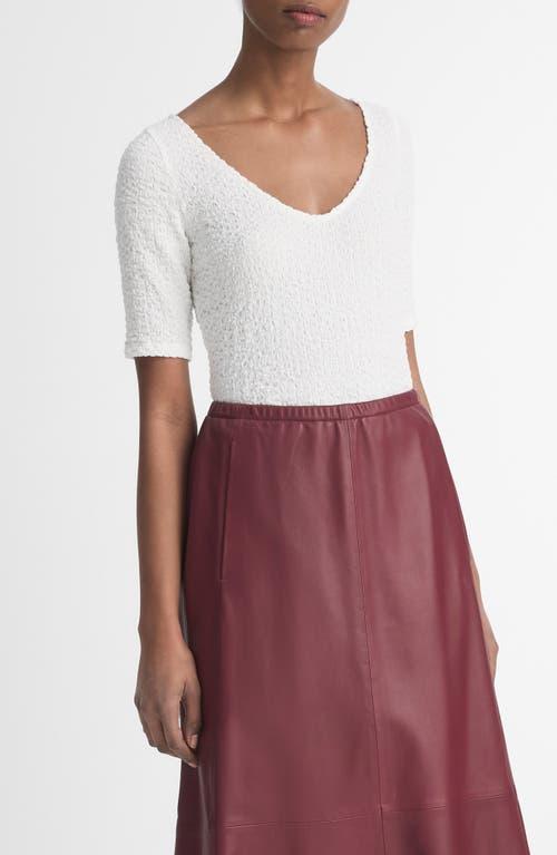 VINCE Textured V-neck Knit Top In Off White Product Image