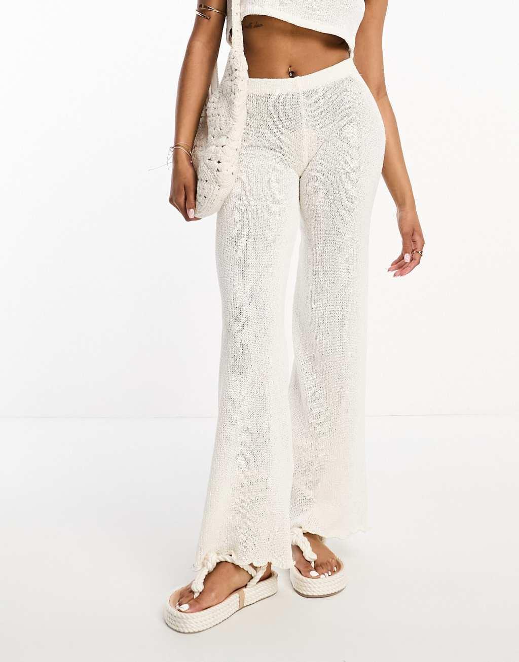 Pull&Bear knit pants in ecru - part of a set Product Image