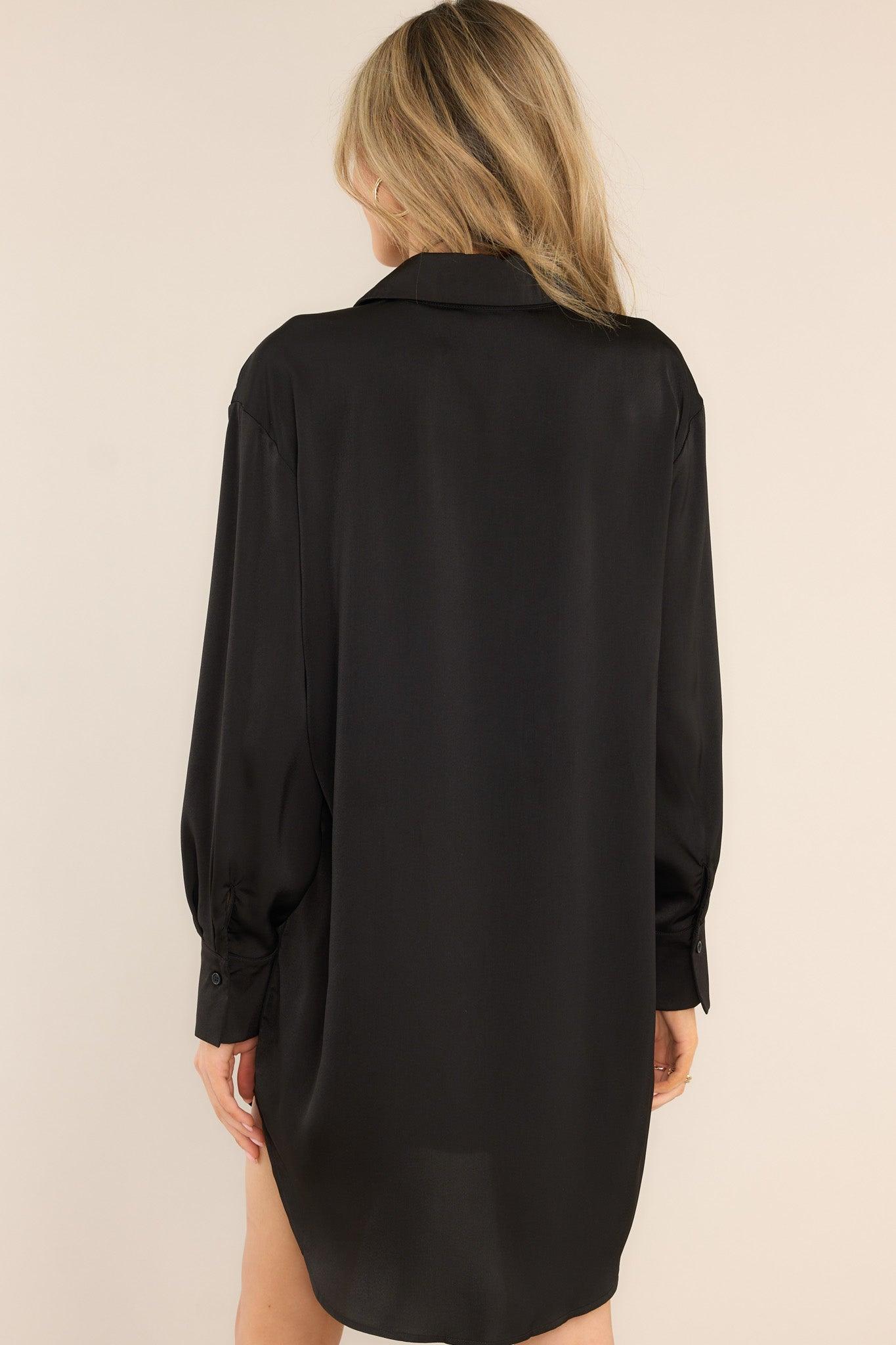 Remember That Time Black Long Sleeve Shirt Dress Product Image